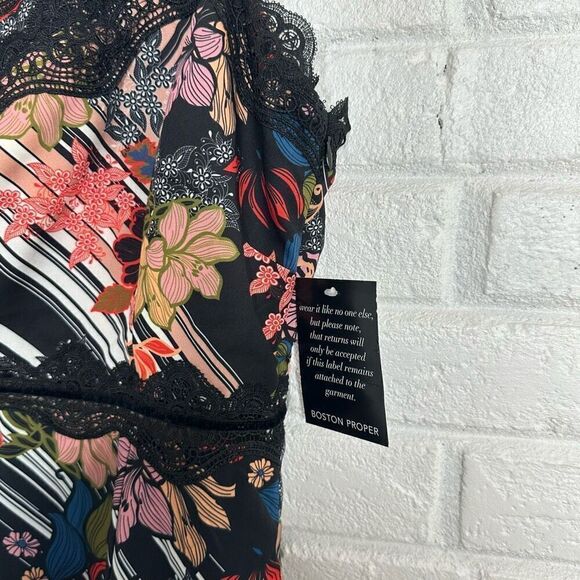 NWT Foxiedox Boston Proper One Shoulder Lace and Floral Mini Dress size 2 - Picture 2 of 6